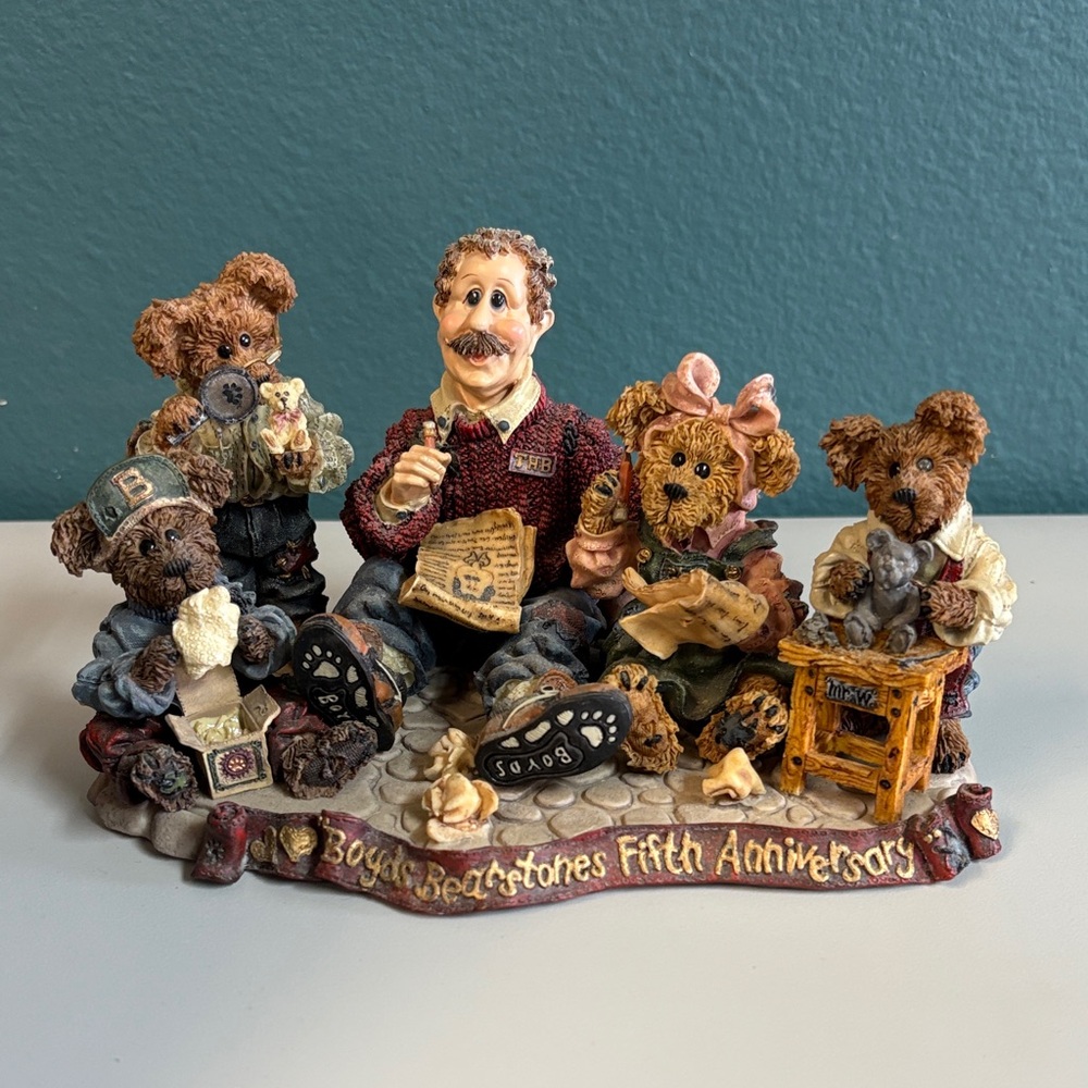 Boyds Bears Figurine with Brown and Red Accents